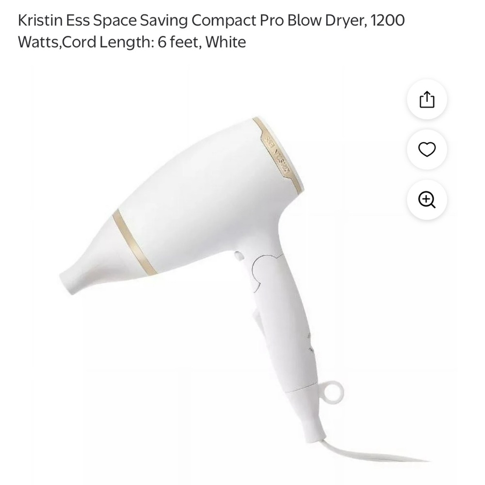 Kristin Ess White and Gold Hair Dryer **Ships May 3rd**